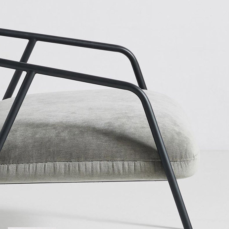 Metal Contemporary Indoor Arm Chair Matte Fabric Open Back Chair Clearhalo ' kitchen&dining_furn' 'Dining Chairs' 'Dining Tables & Seating' 'dining_chair' 'furn' 'furn_dining_chair' 'Furniture' 'furniture_dining_chair' 'Kitchen & Dining Furniture' 'kitchen' 4399839