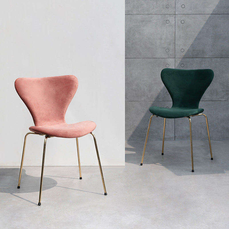 Restaurant Scandinavian Velvet Side Chair Matte Finish Wingback Dining Chair Clearhalo ' kitchen&dining_furn' 'Dining Chairs' 'Dining Tables & Seating' 'dining_chair' 'furn' 'furn_dining_chair' 'Furniture' 'furniture_dining_chair' 'Kitchen & Dining Furniture' 'kitchen' 4399846