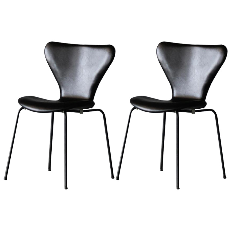Restaurant Scandinavian Velvet Side Chair Matte Finish Wingback Dining Chair Black 2 Piece Set Black Clearhalo ' kitchen&dining_furn' 'Dining Chairs' 'Dining Tables & Seating' 'dining_chair' 'furn' 'furn_dining_chair' 'Furniture' 'furniture_dining_chair' 'Kitchen & Dining Furniture' 'kitchen' 4399848