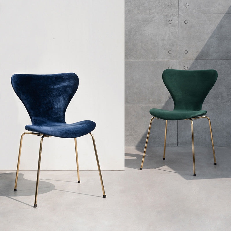 Restaurant Scandinavian Velvet Side Chair Matte Finish Wingback Dining Chair Clearhalo ' kitchen&dining_furn' 'Dining Chairs' 'Dining Tables & Seating' 'dining_chair' 'furn' 'furn_dining_chair' 'Furniture' 'furniture_dining_chair' 'Kitchen & Dining Furniture' 'kitchen' 4399849