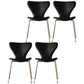 Restaurant Scandinavian Velvet Side Chair Matte Finish Wingback Dining Chair Black 4 Piece Set Brass Gold Clearhalo ' kitchen&dining_furn' 'Dining Chairs' 'Dining Tables & Seating' 'dining_chair' 'furn' 'furn_dining_chair' 'Furniture' 'furniture_dining_chair' 'Kitchen & Dining Furniture' 'kitchen' 4399856