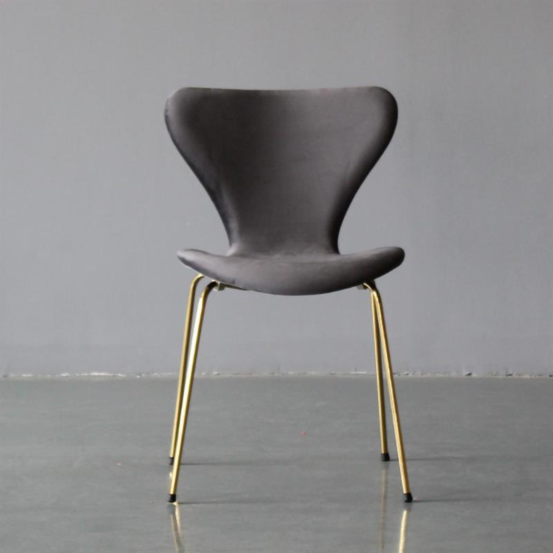 Restaurant Scandinavian Velvet Side Chair Matte Finish Wingback Dining Chair Dark Gray 1 Piece Brass Gold Clearhalo ' kitchen&dining_furn' 'Dining Chairs' 'Dining Tables & Seating' 'dining_chair' 'furn' 'furn_dining_chair' 'Furniture' 'furniture_dining_chair' 'Kitchen & Dining Furniture' 'kitchen' 4399865
