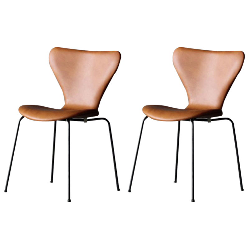 Restaurant Scandinavian Velvet Side Chair Matte Finish Wingback Dining Chair Brown 2 Piece Set Black Clearhalo ' kitchen&dining_furn' 'Dining Chairs' 'Dining Tables & Seating' 'dining_chair' 'furn' 'furn_dining_chair' 'Furniture' 'furniture_dining_chair' 'Kitchen & Dining Furniture' 'kitchen' 4399882