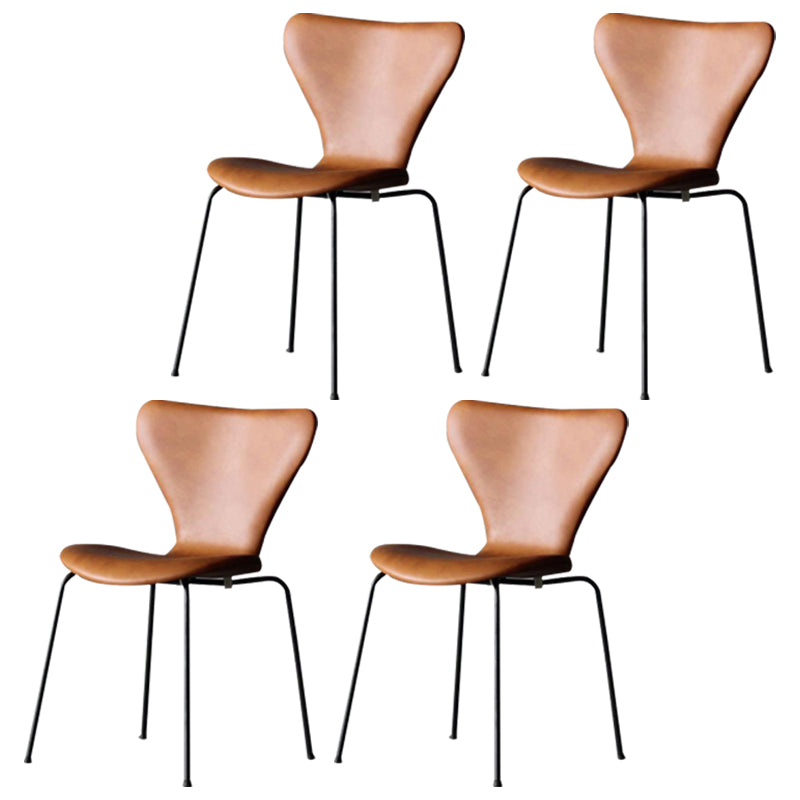 Restaurant Scandinavian Velvet Side Chair Matte Finish Wingback Dining Chair Brown 4 Piece Set Black Clearhalo ' kitchen&dining_furn' 'Dining Chairs' 'Dining Tables & Seating' 'dining_chair' 'furn' 'furn_dining_chair' 'Furniture' 'furniture_dining_chair' 'Kitchen & Dining Furniture' 'kitchen' 4399883