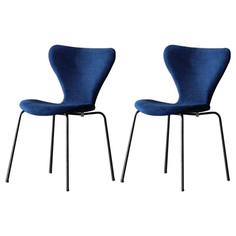 Restaurant Scandinavian Velvet Side Chair Matte Finish Wingback Dining Chair Blue 2 Piece Set Black Clearhalo ' kitchen&dining_furn' 'Dining Chairs' 'Dining Tables & Seating' 'dining_chair' 'furn' 'furn_dining_chair' 'Furniture' 'furniture_dining_chair' 'Kitchen & Dining Furniture' 'kitchen' 4399888