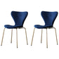 Restaurant Scandinavian Velvet Side Chair Matte Finish Wingback Dining Chair Blue 2 Piece Set Brass Gold Clearhalo ' kitchen&dining_furn' 'Dining Chairs' 'Dining Tables & Seating' 'dining_chair' 'furn' 'furn_dining_chair' 'Furniture' 'furniture_dining_chair' 'Kitchen & Dining Furniture' 'kitchen' 4399891