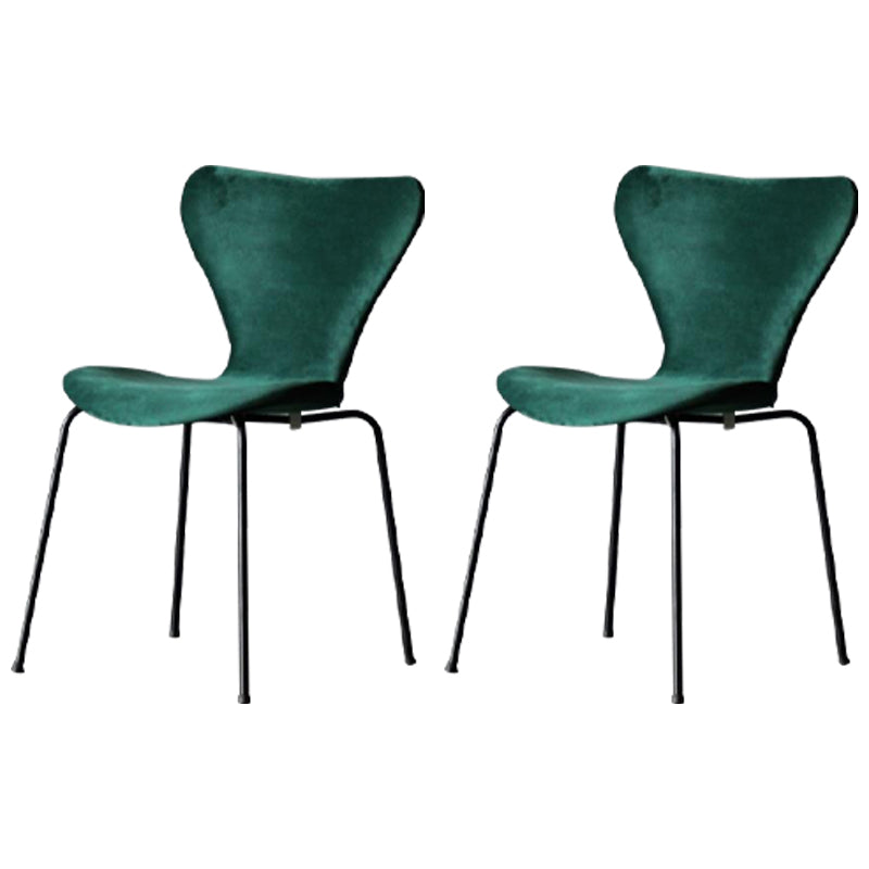 Restaurant Scandinavian Velvet Side Chair Matte Finish Wingback Dining Chair Blackish Green 2 Piece Set Black Clearhalo ' kitchen&dining_furn' 'Dining Chairs' 'Dining Tables & Seating' 'dining_chair' 'furn' 'furn_dining_chair' 'Furniture' 'furniture_dining_chair' 'Kitchen & Dining Furniture' 'kitchen' 4399900