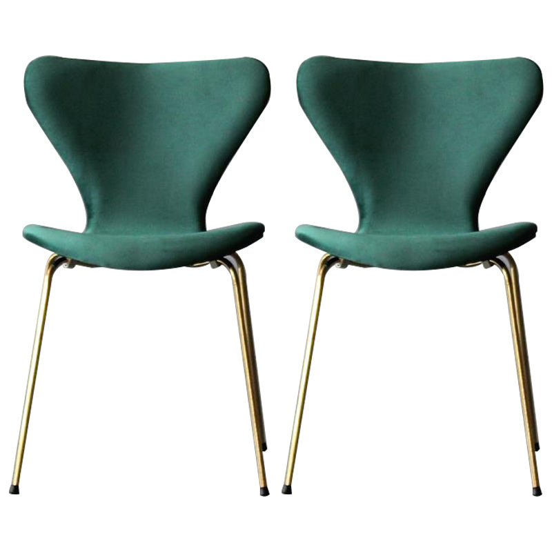 Restaurant Scandinavian Velvet Side Chair Matte Finish Wingback Dining Chair Blackish Green 2 Piece Set Brass Gold Clearhalo ' kitchen&dining_furn' 'Dining Chairs' 'Dining Tables & Seating' 'dining_chair' 'furn' 'furn_dining_chair' 'Furniture' 'furniture_dining_chair' 'Kitchen & Dining Furniture' 'kitchen' 4399903