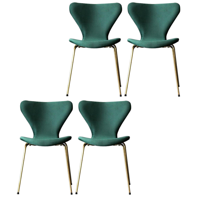 Restaurant Scandinavian Velvet Side Chair Matte Finish Wingback Dining Chair Blackish Green 4 Piece Set Brass Gold Clearhalo ' kitchen&dining_furn' 'Dining Chairs' 'Dining Tables & Seating' 'dining_chair' 'furn' 'furn_dining_chair' 'Furniture' 'furniture_dining_chair' 'Kitchen & Dining Furniture' 'kitchen' 4399904