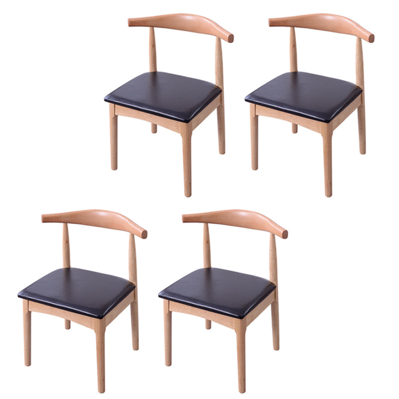 Modern Wood Dining Room Chair Armless Faux Leather Side Chair for Home Use Natural 4 Piece Set Clearhalo ' kitchen&dining_furn' 'Dining Chairs' 'Dining Tables & Seating' 'dining_chair' 'furn' 'furn_dining_chair' 'Furniture' 'furniture_dining_chair' 'Kitchen & Dining Furniture' 'kitchen' 4399910