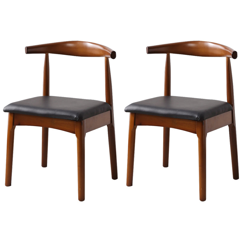 Modern Wood Dining Room Chair Armless Faux Leather Side Chair for Home Use Walnut 2 Piece Set Clearhalo ' kitchen&dining_furn' 'Dining Chairs' 'Dining Tables & Seating' 'dining_chair' 'furn' 'furn_dining_chair' 'Furniture' 'furniture_dining_chair' 'Kitchen & Dining Furniture' 'kitchen' 4399914
