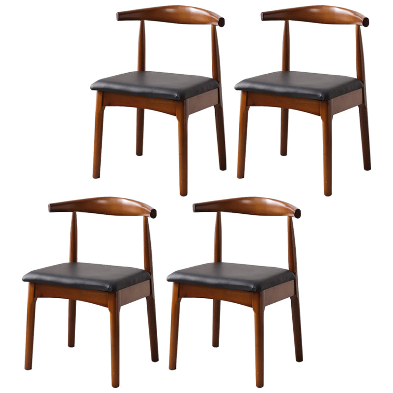 Modern Wood Dining Room Chair Armless Faux Leather Side Chair for Home Use Walnut 4 Piece Set Clearhalo ' kitchen&dining_furn' 'Dining Chairs' 'Dining Tables & Seating' 'dining_chair' 'furn' 'furn_dining_chair' 'Furniture' 'furniture_dining_chair' 'Kitchen & Dining Furniture' 'kitchen' 4399916