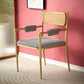 Nordic Dining Arm Chairs Open Back Side Chair for Kitchen with Metal Legs Gold 1 Piece Clearhalo ' kitchen&dining_furn' 'Dining Chairs' 'Dining Tables & Seating' 'dining_chair' 'furn' 'furn_dining_chair' 'Furniture' 'furniture_dining_chair' 'Kitchen & Dining Furniture' 'kitchen' 4399921