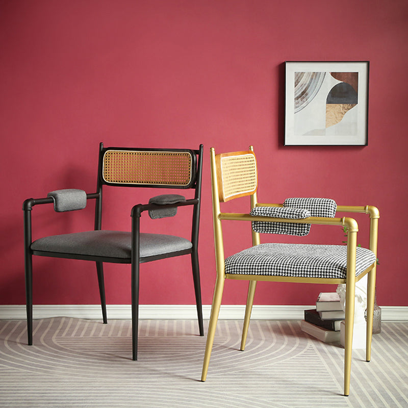 Nordic Dining Arm Chairs Open Back Side Chair for Kitchen with Metal Legs Clearhalo ' kitchen&dining_furn' 'Dining Chairs' 'Dining Tables & Seating' 'dining_chair' 'furn' 'furn_dining_chair' 'Furniture' 'furniture_dining_chair' 'Kitchen & Dining Furniture' 'kitchen' 4399926