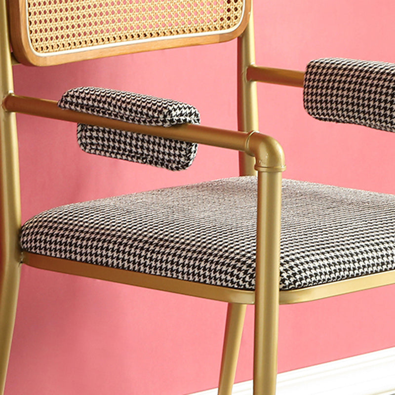 Nordic Dining Arm Chairs Open Back Side Chair for Kitchen with Metal Legs Clearhalo ' kitchen&dining_furn' 'Dining Chairs' 'Dining Tables & Seating' 'dining_chair' 'furn' 'furn_dining_chair' 'Furniture' 'furniture_dining_chair' 'Kitchen & Dining Furniture' 'kitchen' 4399931