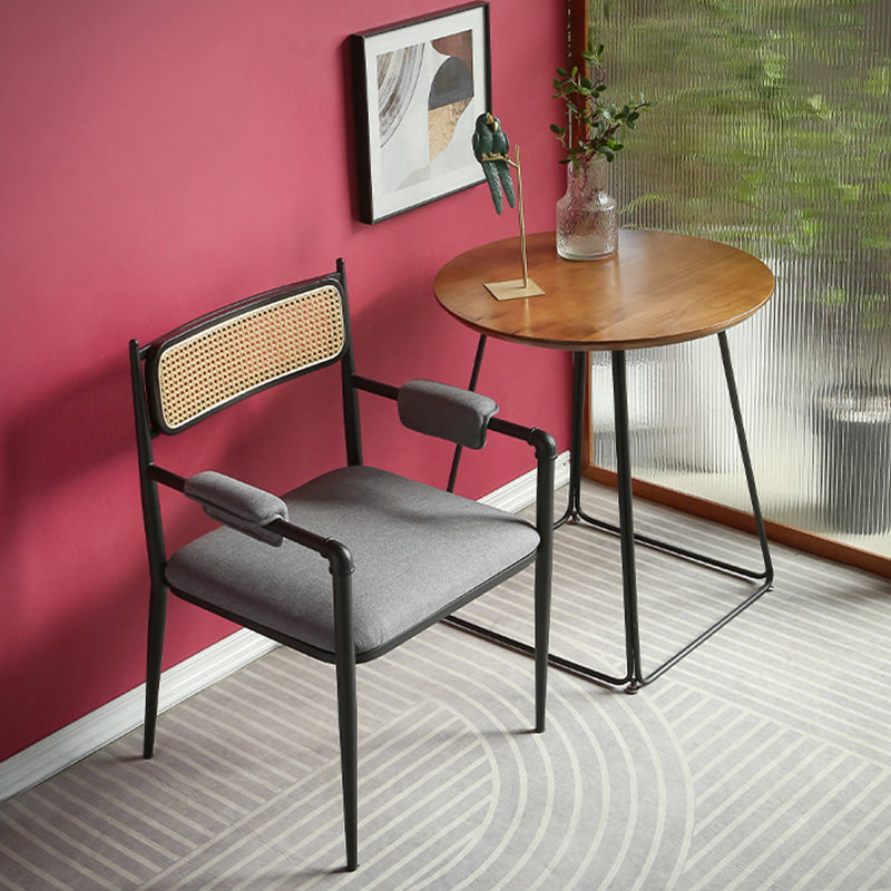 Nordic Dining Arm Chairs Open Back Side Chair for Kitchen with Metal Legs Clearhalo ' kitchen&dining_furn' 'Dining Chairs' 'Dining Tables & Seating' 'dining_chair' 'furn' 'furn_dining_chair' 'Furniture' 'furniture_dining_chair' 'Kitchen & Dining Furniture' 'kitchen' 4399937