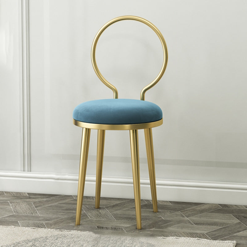 Glam Metal Dining Room Chair Armless Open Back Dining Side Chair for Home Use Blue 1 Piece Clearhalo ' kitchen&dining_furn' 'Dining Chairs' 'Dining Tables & Seating' 'dining_chair' 'furn' 'furn_dining_chair' 'Furniture' 'furniture_dining_chair' 'Kitchen & Dining Furniture' 'kitchen' 4399940