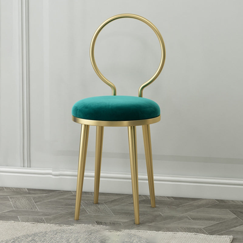 Glam Metal Dining Room Chair Armless Open Back Dining Side Chair for Home Use Green 1 Piece Clearhalo ' kitchen&dining_furn' 'Dining Chairs' 'Dining Tables & Seating' 'dining_chair' 'furn' 'furn_dining_chair' 'Furniture' 'furniture_dining_chair' 'Kitchen & Dining Furniture' 'kitchen' 4399943