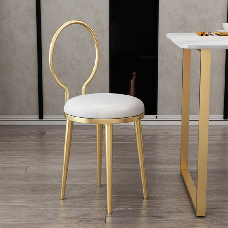 Glam Metal Dining Room Chair Armless Open Back Dining Side Chair for Home Use Clearhalo ' kitchen&dining_furn' 'Dining Chairs' 'Dining Tables & Seating' 'dining_chair' 'furn' 'furn_dining_chair' 'Furniture' 'furniture_dining_chair' 'Kitchen & Dining Furniture' 'kitchen' 4399944