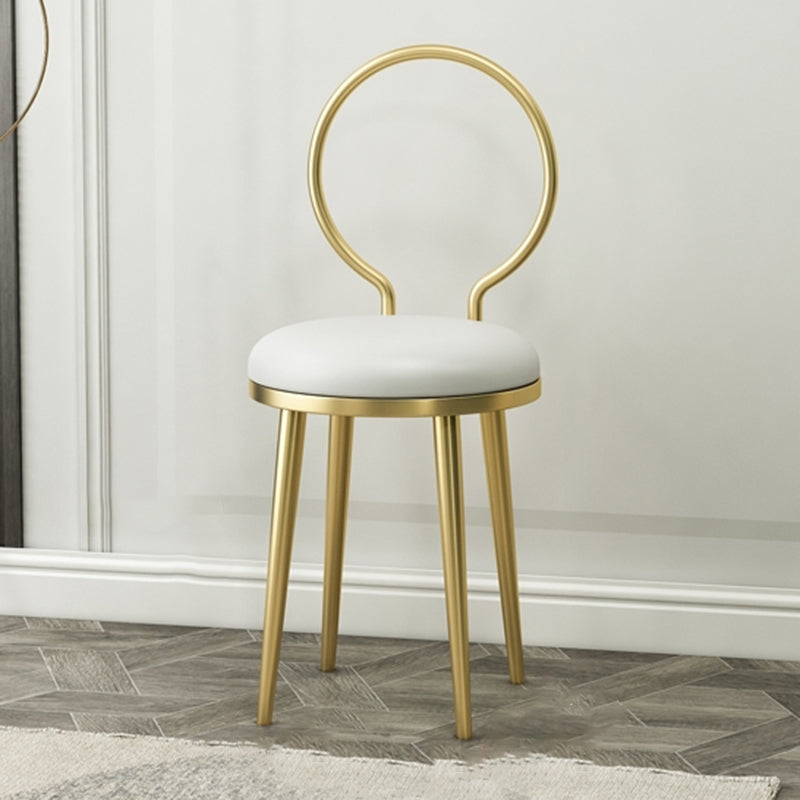 Glam Metal Dining Room Chair Armless Open Back Dining Side Chair for Home Use White 1 Piece Clearhalo ' kitchen&dining_furn' 'Dining Chairs' 'Dining Tables & Seating' 'dining_chair' 'furn' 'furn_dining_chair' 'Furniture' 'furniture_dining_chair' 'Kitchen & Dining Furniture' 'kitchen' 4399945