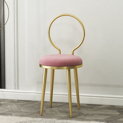 Glam Metal Dining Room Chair Armless Open Back Dining Side Chair for Home Use Rose Pink 1 Piece Clearhalo ' kitchen&dining_furn' 'Dining Chairs' 'Dining Tables & Seating' 'dining_chair' 'furn' 'furn_dining_chair' 'Furniture' 'furniture_dining_chair' 'Kitchen & Dining Furniture' 'kitchen' 4399949