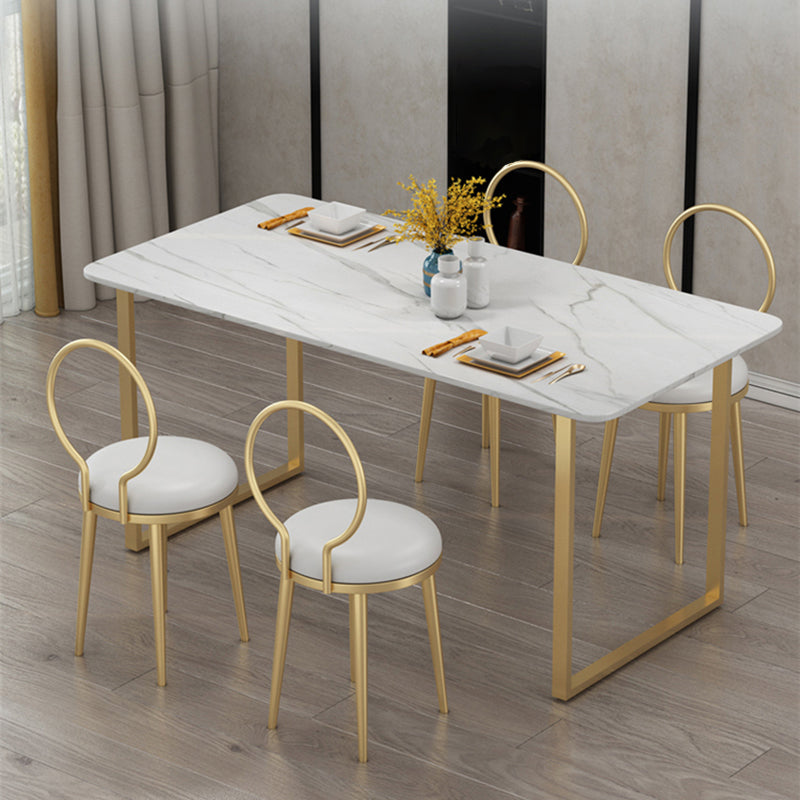 Glam Metal Dining Room Chair Armless Open Back Dining Side Chair for Home Use Clearhalo ' kitchen&dining_furn' 'Dining Chairs' 'Dining Tables & Seating' 'dining_chair' 'furn' 'furn_dining_chair' 'Furniture' 'furniture_dining_chair' 'Kitchen & Dining Furniture' 'kitchen' 4399953