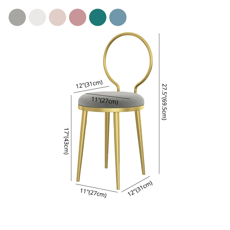 Glam Metal Dining Room Chair Armless Open Back Dining Side Chair for Home Use Clearhalo ' kitchen&dining_furn' 'Dining Chairs' 'Dining Tables & Seating' 'dining_chair' 'furn' 'furn_dining_chair' 'Furniture' 'furniture_dining_chair' 'Kitchen & Dining Furniture' 'kitchen' 4399954