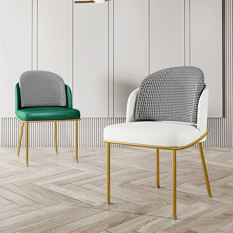 Glam Metal Dining Room Chair Armless PU Leather Dining Chairs for Home Use Clearhalo ' kitchen&dining_furn' 'Dining Chairs' 'Dining Tables & Seating' 'dining_chair' 'furn' 'furn_dining_chair' 'Furniture' 'furniture_dining_chair' 'Kitchen & Dining Furniture' 'kitchen' 4399955