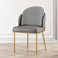 Glam Metal Dining Room Chair Armless PU Leather Dining Chairs for Home Use Gray-Gold 1 Piece Clearhalo ' kitchen&dining_furn' 'Dining Chairs' 'Dining Tables & Seating' 'dining_chair' 'furn' 'furn_dining_chair' 'Furniture' 'furniture_dining_chair' 'Kitchen & Dining Furniture' 'kitchen' 4399961