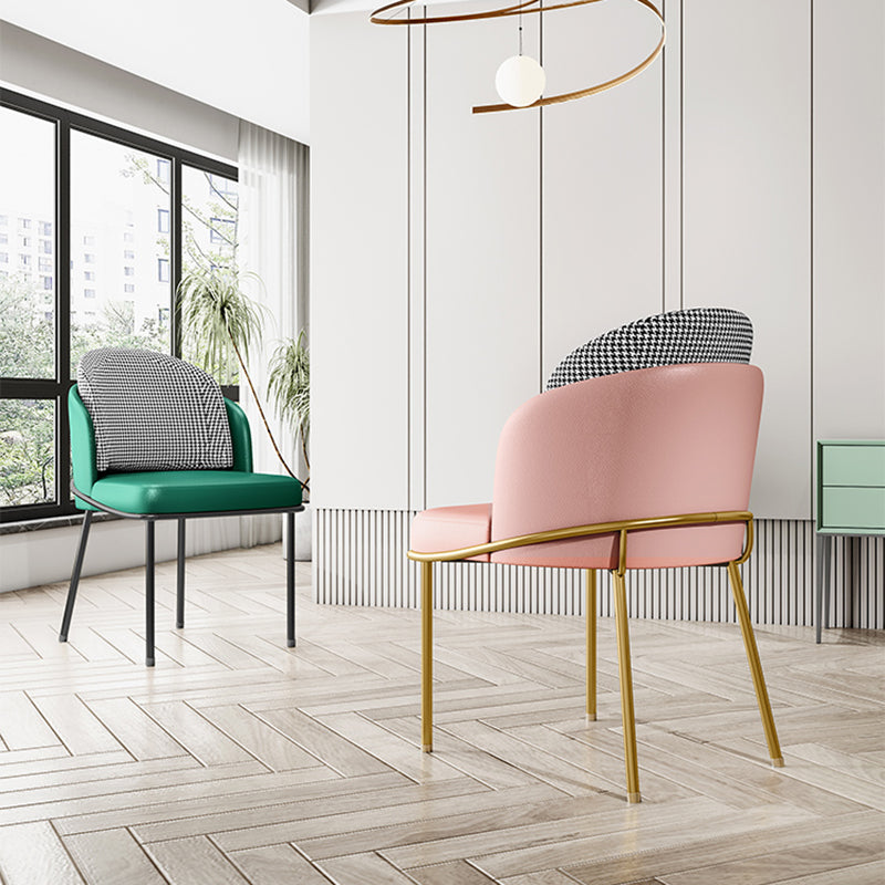 Glam Metal Dining Room Chair Armless PU Leather Dining Chairs for Home Use Clearhalo ' kitchen&dining_furn' 'Dining Chairs' 'Dining Tables & Seating' 'dining_chair' 'furn' 'furn_dining_chair' 'Furniture' 'furniture_dining_chair' 'Kitchen & Dining Furniture' 'kitchen' 4399962