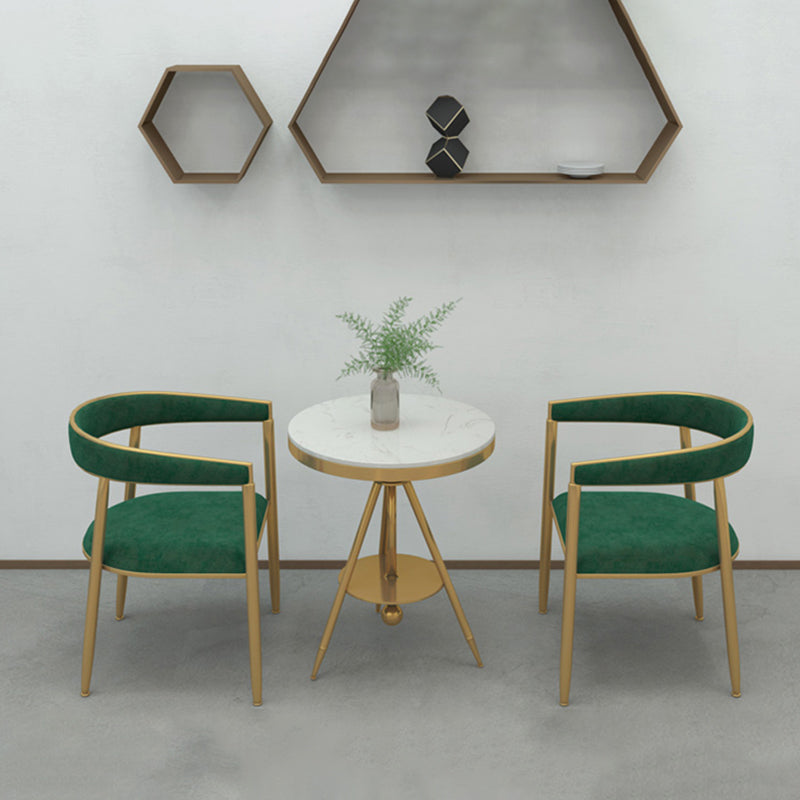 Glam Metal Dining Room Chair Armless Velvet Dining Side Chairs for Home Use Clearhalo ' kitchen&dining_furn' 'Dining Chairs' 'Dining Tables & Seating' 'dining_chair' 'furn' 'furn_dining_chair' 'Furniture' 'furniture_dining_chair' 'Kitchen & Dining Furniture' 'kitchen' 4399973