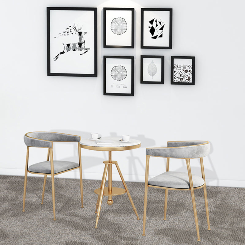 Glam Metal Dining Room Chair Armless Velvet Dining Side Chairs for Home Use Clearhalo ' kitchen&dining_furn' 'Dining Chairs' 'Dining Tables & Seating' 'dining_chair' 'furn' 'furn_dining_chair' 'Furniture' 'furniture_dining_chair' 'Kitchen & Dining Furniture' 'kitchen' 4399980