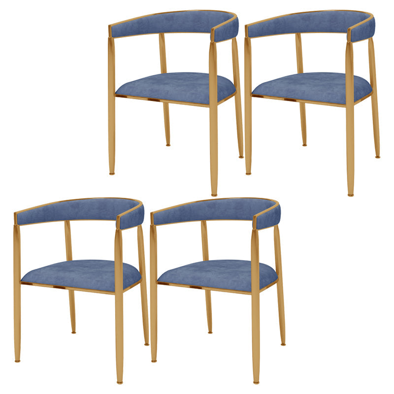 Glam Metal Dining Room Chair Armless Velvet Dining Side Chairs for Home Use Light Blue 4 Piece Set Clearhalo ' kitchen&dining_furn' 'Dining Chairs' 'Dining Tables & Seating' 'dining_chair' 'furn' 'furn_dining_chair' 'Furniture' 'furniture_dining_chair' 'Kitchen & Dining Furniture' 'kitchen' 4399983