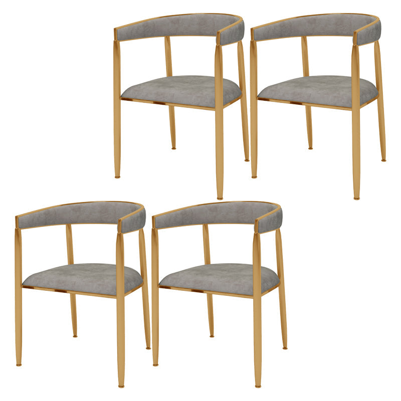 Glam Metal Dining Room Chair Armless Velvet Dining Side Chairs for Home Use Grey 4 Piece Set Clearhalo ' kitchen&dining_furn' 'Dining Chairs' 'Dining Tables & Seating' 'dining_chair' 'furn' 'furn_dining_chair' 'Furniture' 'furniture_dining_chair' 'Kitchen & Dining Furniture' 'kitchen' 4399987
