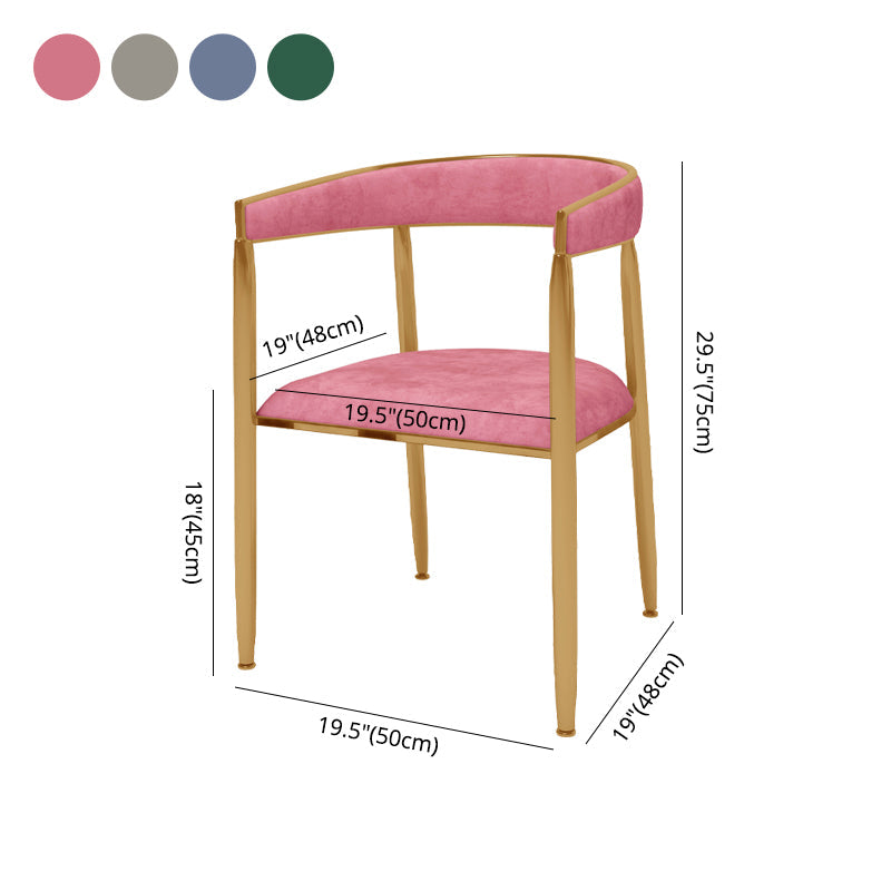 Glam Metal Dining Room Chair Armless Velvet Dining Side Chairs for Home Use Clearhalo ' kitchen&dining_furn' 'Dining Chairs' 'Dining Tables & Seating' 'dining_chair' 'furn' 'furn_dining_chair' 'Furniture' 'furniture_dining_chair' 'Kitchen & Dining Furniture' 'kitchen' 4399990