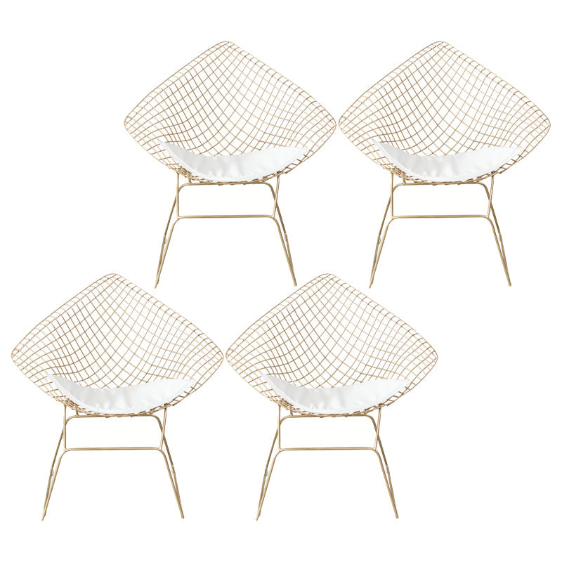 Glam Style Dining Chairs Kitchen Dining Armless Chairs with Metal Legs Golden 4 Piece Set Clearhalo ' kitchen&dining_furn' 'Dining Chairs' 'Dining Tables & Seating' 'dining_chair' 'furn' 'furn_dining_chair' 'Furniture' 'furniture_dining_chair' 'Kitchen & Dining Furniture' 'kitchen' 4399995