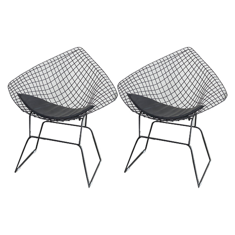 Glam Style Dining Chairs Kitchen Dining Armless Chairs with Metal Legs Black 2 Piece Set Clearhalo ' kitchen&dining_furn' 'Dining Chairs' 'Dining Tables & Seating' 'dining_chair' 'furn' 'furn_dining_chair' 'Furniture' 'furniture_dining_chair' 'Kitchen & Dining Furniture' 'kitchen' 4400000