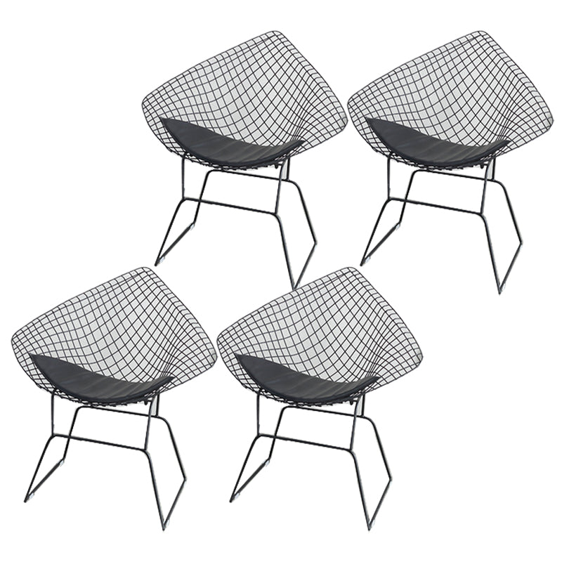Glam Style Dining Chairs Kitchen Dining Armless Chairs with Metal Legs Black 4 Piece Set Clearhalo ' kitchen&dining_furn' 'Dining Chairs' 'Dining Tables & Seating' 'dining_chair' 'furn' 'furn_dining_chair' 'Furniture' 'furniture_dining_chair' 'Kitchen & Dining Furniture' 'kitchen' 4400002