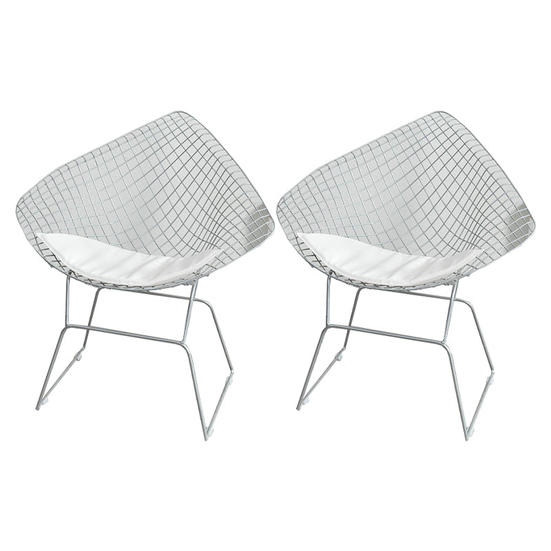 Glam Style Dining Chairs Kitchen Dining Armless Chairs with Metal Legs Silver 2 Piece Set Clearhalo ' kitchen&dining_furn' 'Dining Chairs' 'Dining Tables & Seating' 'dining_chair' 'furn' 'furn_dining_chair' 'Furniture' 'furniture_dining_chair' 'Kitchen & Dining Furniture' 'kitchen' 4400010