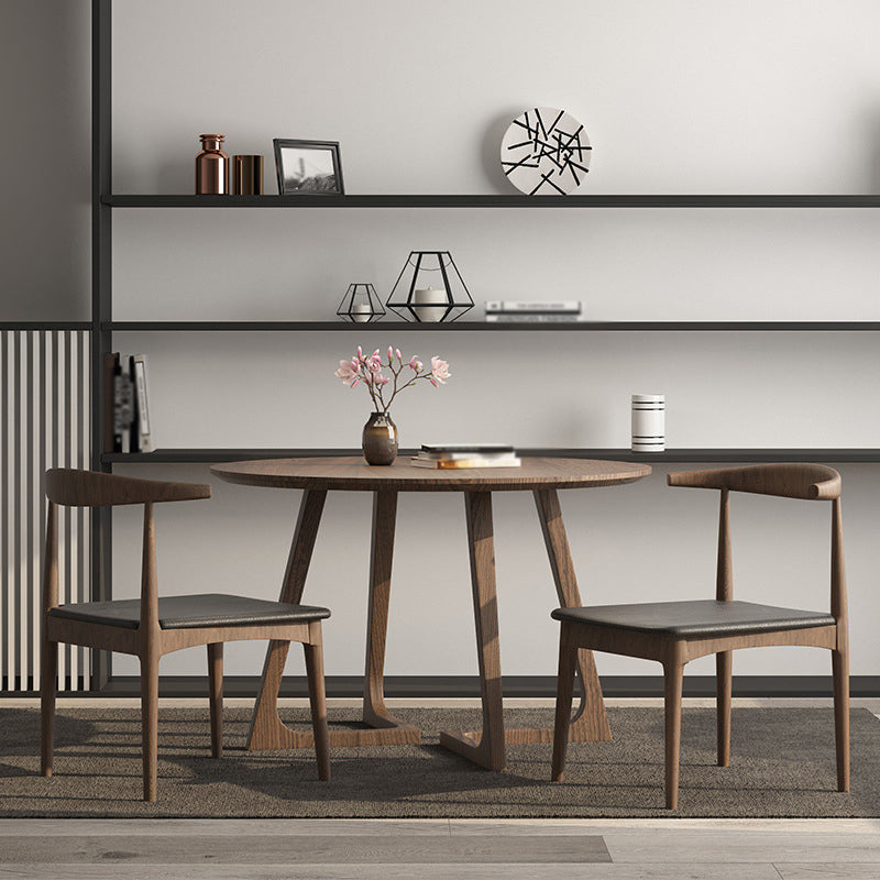 1/2/3/5 Pcs Wood Modern Dining Table Set with Round Table and Wooden Chairs Dining Set 3 Pieces: Table, 2 Chairs Clearhalo 'Dining Room Sets' 'Dining Tables & Seating' 'dining_room_set' 'furn' 'furn_dining_room_set' 'Furniture' 'furniture_dining_room_set' 'Kitchen & Dining Furniture' 'kitchen&dining_furn' 'kitchen' 4400017