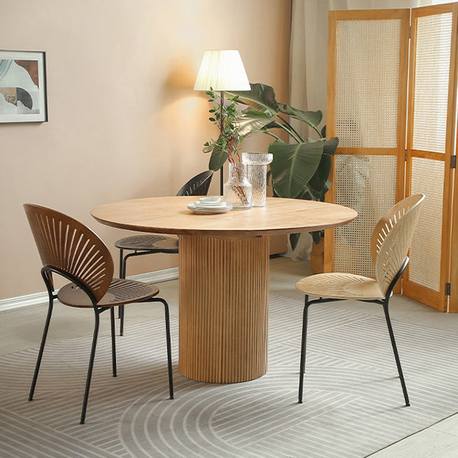 1/2/3/4 Pcs Wood Modern Dining Room Set with Round Table and Metal Chairs Dinette Set Clearhalo 'Dining Room Sets' 'Dining Tables & Seating' 'dining_room_set' 'furn' 'furn_dining_room_set' 'Furniture' 'furniture_dining_room_set' 'Kitchen & Dining Furniture' 'kitchen&dining_furn' 'kitchen' 4400038