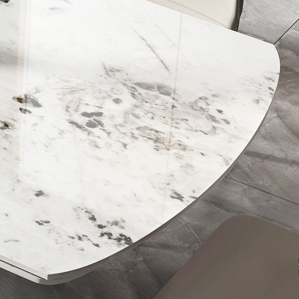 1/4/5/7 Pieces Dining Set Modern Sintered Stone Dining Table and Leather Chairs Dining Set Clearhalo 'Dining Room Sets' 'Dining Tables & Seating' 'dining_room_set' 'furn' 'furn_dining_room_set' 'Furniture' 'furniture_dining_room_set' 'Kitchen & Dining Furniture' 'kitchen&dining_furn' 'kitchen' 4400062