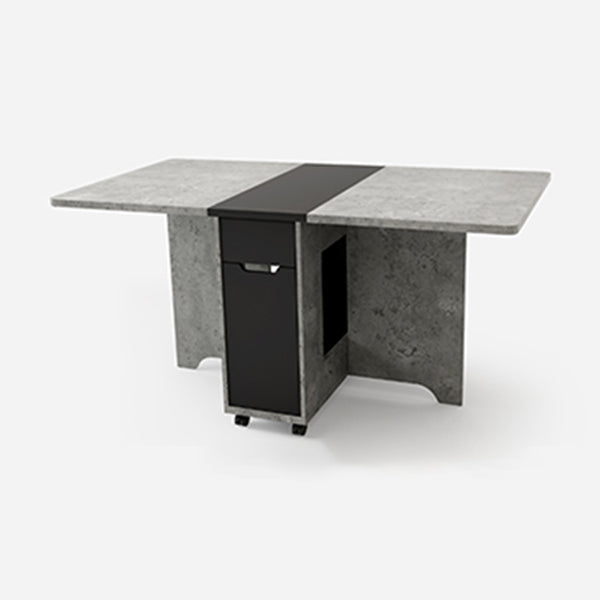 1/2/3/5/7 Pcs Wood Modern Dining Room Set with Foldable Table Dinette Set Grey 59"L x 31"W Clearhalo 'Dining Room Sets' 'Dining Tables & Seating' 'dining_room_set' 'furn' 'furn_dining_room_set' 'Furniture' 'furniture_dining_room_set' 'Kitchen & Dining Furniture' 'kitchen&dining_furn' 'kitchen' 4400110