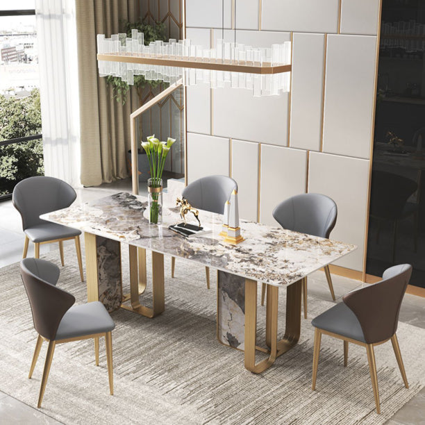 Luxury 1/2/3/5/6/7/8/9 Pieces Dining Set with Stone Dining Table and Chairs Dinette Set 6 Pieces: Table, 5 Chairs Clearhalo 'Dining Room Sets' 'Dining Tables & Seating' 'dining_room_set' 'furn' 'furn_dining_room_set' 'Furniture' 'furniture_dining_room_set' 'Kitchen & Dining Furniture' 'kitchen&dining_furn' 'kitchen' 4400124