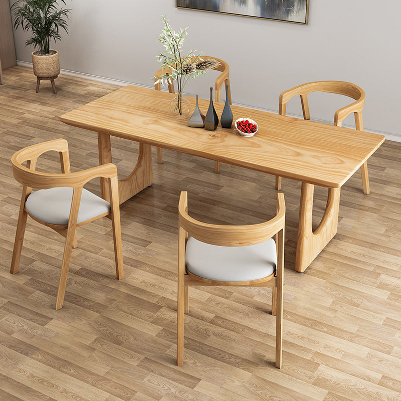 Modern 1/2/4/5/6/7 Pieces Dining Set Rectangle Dining Table Set with Wood Chairs 5 Pieces: Table, 4 Chairs Clearhalo 'Dining Room Sets' 'Dining Tables & Seating' 'dining_room_set' 'furn' 'furn_dining_room_set' 'Furniture' 'furniture_dining_room_set' 'Kitchen & Dining Furniture' 'kitchen&dining_furn' 'kitchen' 4400145