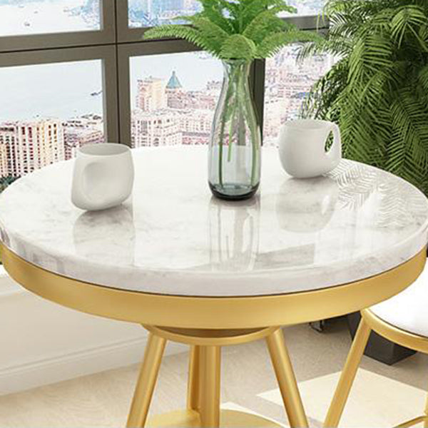 1/3/4/5 Pcs Metal Modern Dining Room Set with Marble Table and Metal Base Dinette Set Clearhalo 'Dining Room Sets' 'Dining Tables & Seating' 'dining_room_set' 'furn' 'furn_dining_room_set' 'Furniture' 'furniture_dining_room_set' 'Kitchen & Dining Furniture' 'kitchen&dining_furn' 'kitchen' 4400178