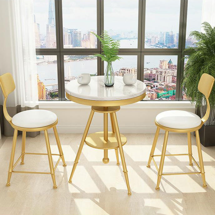 1/3/4/5 Pcs Metal Modern Dining Room Set with Marble Table and Metal Base Dinette Set Clearhalo 'Dining Room Sets' 'Dining Tables & Seating' 'dining_room_set' 'furn' 'furn_dining_room_set' 'Furniture' 'furniture_dining_room_set' 'Kitchen & Dining Furniture' 'kitchen&dining_furn' 'kitchen' 4400183