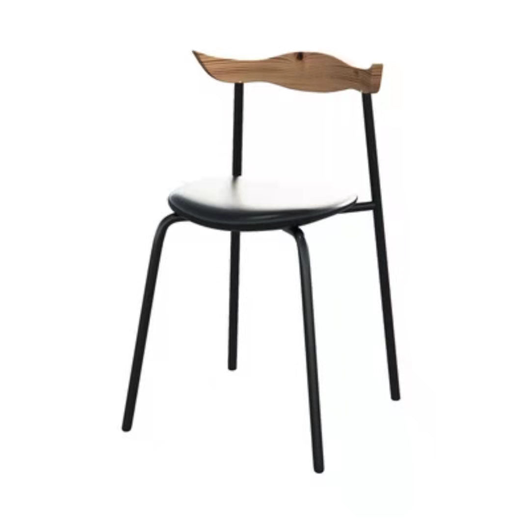 1/2/5 Pcs Wood Modern Dining Room Set with Round Table and Metal Chairs Dinette Set 1 Black Chair Clearhalo 'Dining Room Sets' 'Dining Tables & Seating' 'dining_room_set' 'furn' 'furn_dining_room_set' 'Furniture' 'furniture_dining_room_set' 'Kitchen & Dining Furniture' 'kitchen&dining_furn' 'kitchen' 4400189