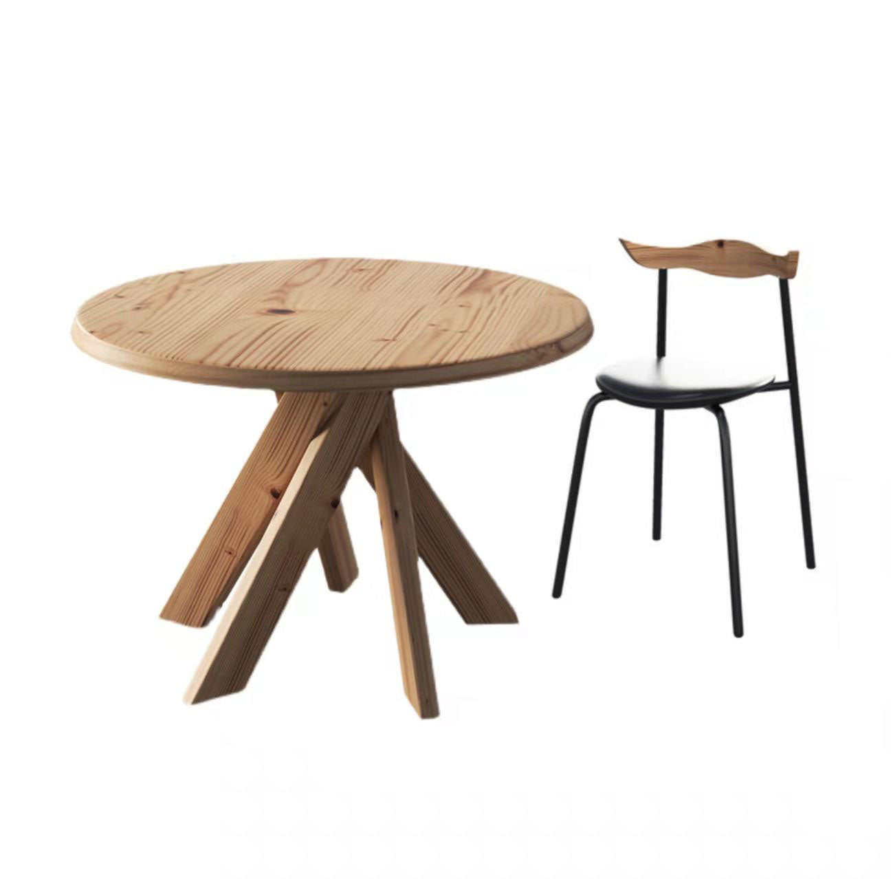 1/2/5 Pcs Wood Modern Dining Room Set with Round Table and Metal Chairs Dinette Set 2 Pieces: Table, 1 Chair Clearhalo 'Dining Room Sets' 'Dining Tables & Seating' 'dining_room_set' 'furn' 'furn_dining_room_set' 'Furniture' 'furniture_dining_room_set' 'Kitchen & Dining Furniture' 'kitchen&dining_furn' 'kitchen' 4400198