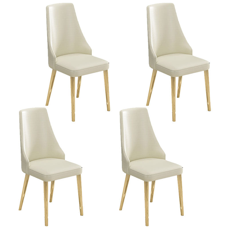Nordic 1/4/5/7 Pieces Dining Set with Round Table and Leather Chairs Dinette Set 4 Beige Chairs Clearhalo 'Dining Room Sets' 'Dining Tables & Seating' 'dining_room_set' 'furn' 'furn_dining_room_set' 'Furniture' 'furniture_dining_room_set' 'Kitchen & Dining Furniture' 'kitchen&dining_furn' 'kitchen' 4400208